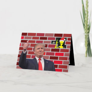 Trump Muur Kerstmis Feestdagen Kaart