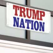 Trump Nation red blue Spandoek (Buitenkant Gebouw)