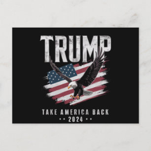 Trump Neem Amerika Terug 2024 Verkiezing Vintage Briefkaart