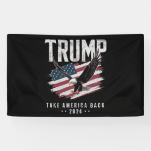 Trump Neem Amerika Terug 2024 Verkiezing Vintage Spandoek