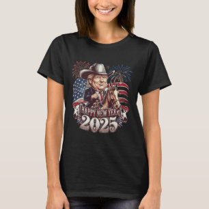 Trump Nieuwjaar 2025 Patriottisch Paard Trump Amer T-shirt