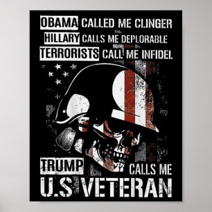 Trump noemt me Amerikaanse veteraan schedel Amerik Poster