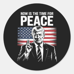 Trump, nu is het tijd voor vrede 1 ronde sticker
