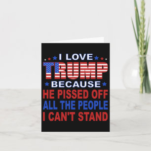 Trump omdat hij kwaad is op de mensen die ik niet kaart