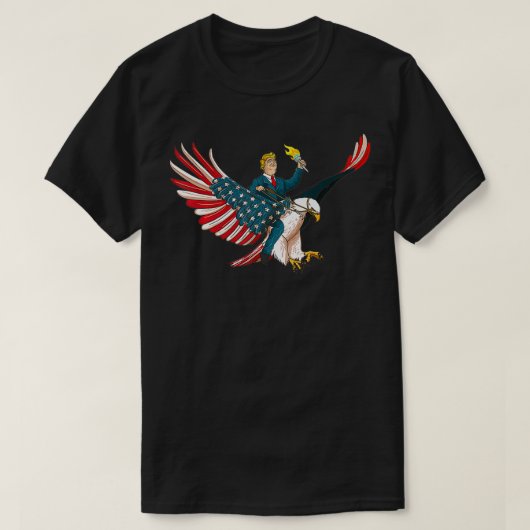 Trump on USA Eagle Cute US 4 juli Funny Ameri T-shirt (Design voorkant)