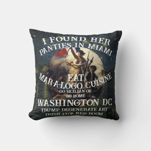 Trump Onderbroek Miami Katholieke Kerk Wit Kussen (Voorkant)