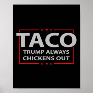 Trump ontwijkt altijd taco handel grappige meme 4 poster