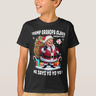 Trump Opa Claus Yo Yo Yo Yo Kerstmis T-shirt