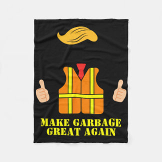 Trump Orange Vest Make Garbyge Great Again Funny T Fleece Deken