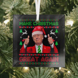 Trump Ornament, maak kerst weer geweldig Glas Ornament