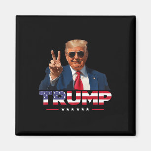 Trump Peace Sign Hand Amerikaanse vlag Trump 2024 Magneet