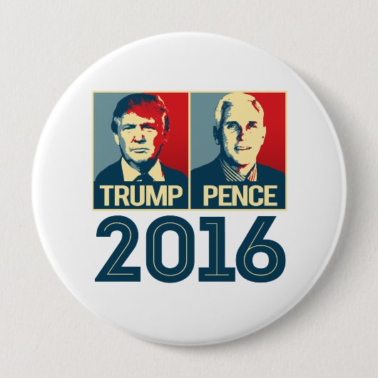 Trump Pence 2016 Poster - - Ronde Button 4,0 Cm (Voorkant)