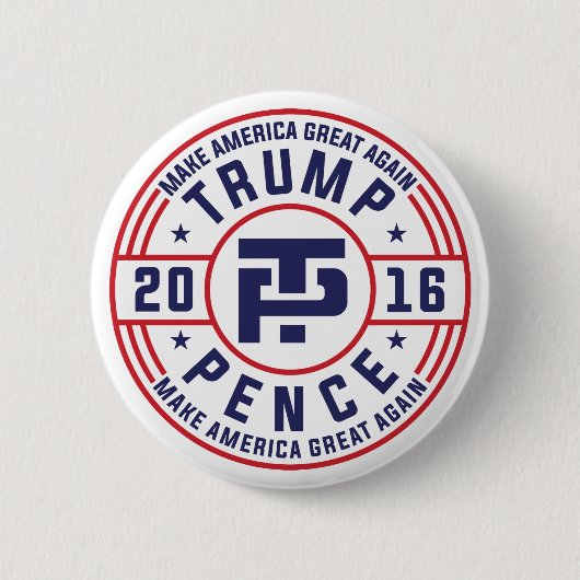 Trump Pence 2016 Ronde Button 5,7 Cm (Voorkant)