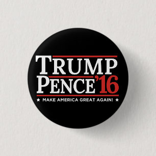 Trump Pence 2016 VerkiezingsButton zwart Ronde Button 3,2 Cm