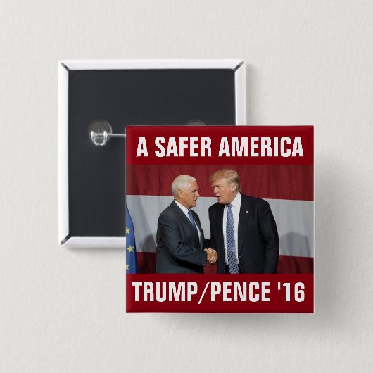 Trump Pence 2016 Vierkante Button 5,1 Cm (Voorkant /achterkant)