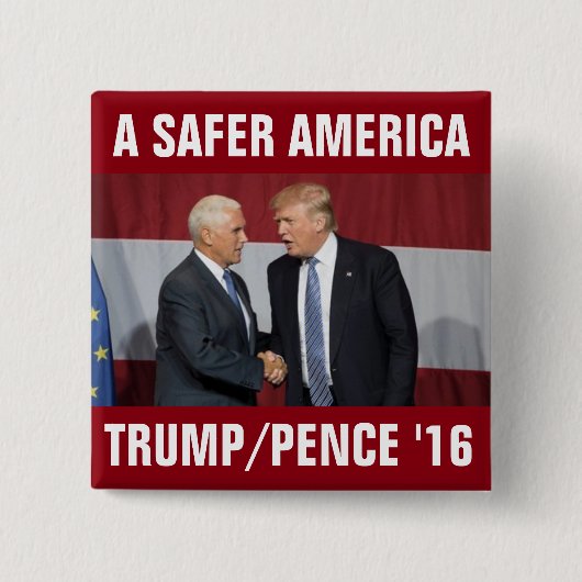 Trump Pence 2016 Vierkante Button 5,1 Cm (Voorkant)