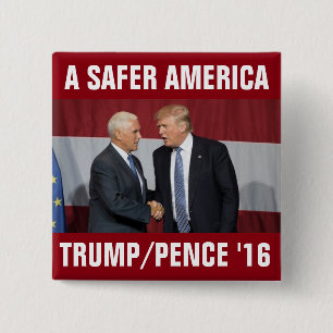 Trump Pence 2016 Vierkante Button 5,1 Cm