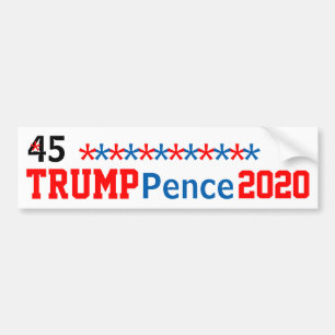 Trump Pence 2020 Rood Wit Blauw Sterren BEWERKEN N Bumpersticker