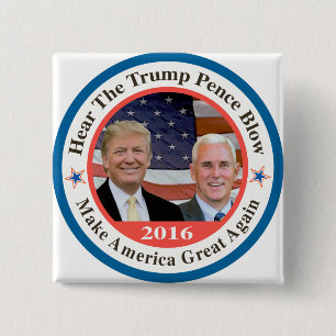 trump pence 2 vierkante button 5,1 cm