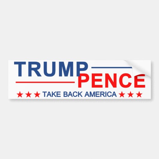 Trump Pence Haal Amerika terug Bumpersticker (Voorkant)
