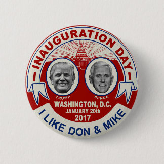 Trump Pence Retro Stijl Inauguratie Dag Souvenir Ronde Button 5,7 Cm