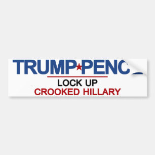 Trump Pence sluit oneerlijke Hillary op Bumpersticker