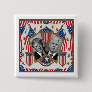 Trump & Pence Vierkante Button 5,1 Cm