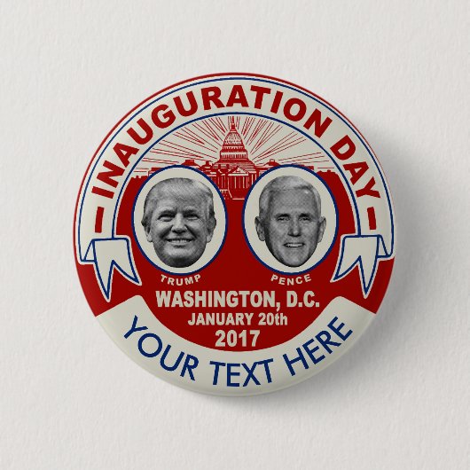 Trump Pence voegt zijn eigen slogan toe Ronde Button 5,7 Cm (Voorkant)