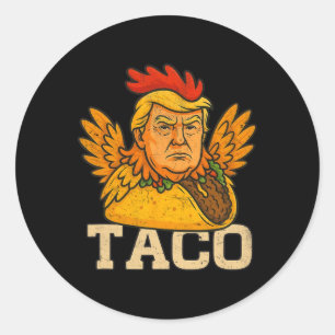 Trump Piept Altijd Let's Go Taco Grappig Ronde Sticker