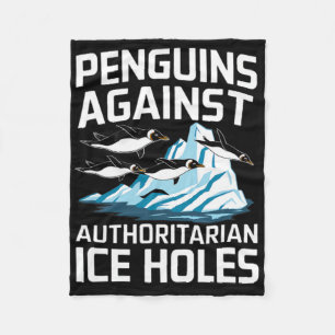 Trump Pinguïns Tegen Autoritaire IJsgaten Sta Fleece Deken