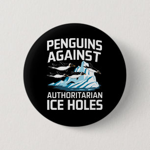 Trump Pinguïns Tegen Autoritaire Ijsgaten Sta Ronde Button 5,7 Cm