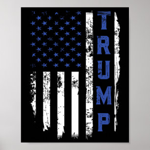 Trump Politie Dunne Blauwe Lijn Republikeinse Agen Poster