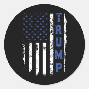 Trump Politie Dunne Blauwe Lijn Republikeinse Agen Ronde Sticker
