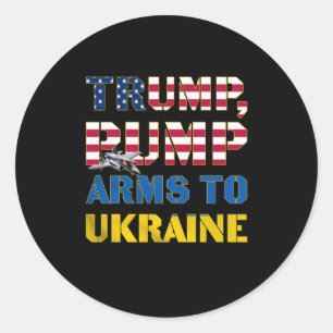 Trump pompt wapens naar Oekraïense militaire steun Ronde Sticker