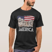 Trump President 45th Rushmore Mount American Flag T-shirt (Voorkant)