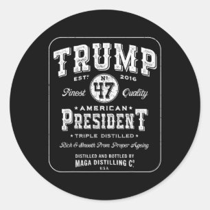 Trump President 47 Whiskey Label 2024 Vict