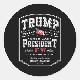 Trump President N 47 Whiskey Verenigde Staten 1 Ronde Sticker