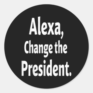 Trump protesteert tegen politiek 1 ronde sticker