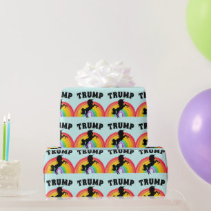 TRUMP RAINBOW UNICORN BIRTHDAY Wrapping Paper Cadeaupapier