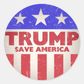 Trump redt Amerikaanse retro nostalgisch Ronde Sticker (Voorkant)