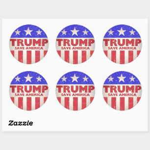 Trump redt Amerikaanse  retro nostalgisch Ronde Sticker