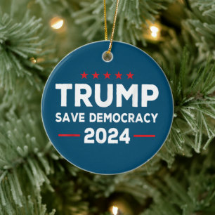 Trump redt democratie Trump 2024 Keramisch Ornament