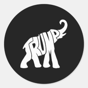Trump Republikeins Olifant Shirt voor Aanhangers Ronde Sticker