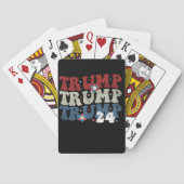 Trump Retro Groovy Flower 24 2024 Verkiezingen Pokerkaarten (Achterkant)