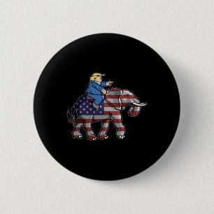 Trump Riding Elephant Republikeinen Shirt Gift Ronde Button 5,7 Cm
