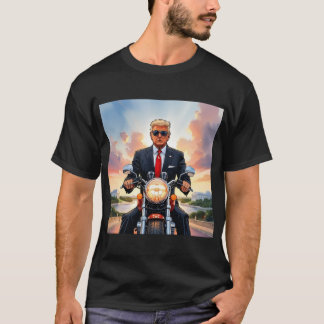 Trump Rijden Motorfiets US Capitol Washington DC T-shirt