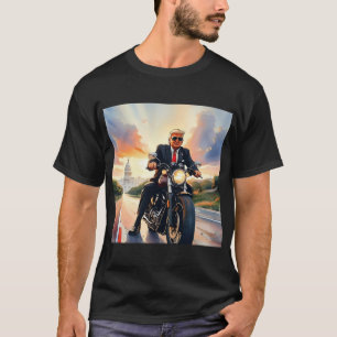 Trump Rijden Motorfiets US Capitol Washington DC T-shirt