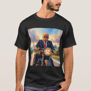 Trump Rijden Motorfiets US Capitol Washington DC T-shirt