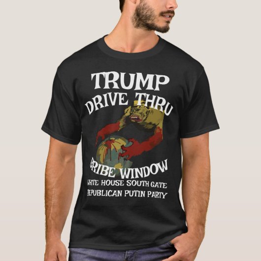 Trump rijdt door omkoopvenster Witte Huis T-shirt (Voorkant)