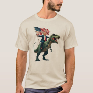 Trump rijdt op een T-Rex T-shirt - Houd Amerika Gr